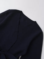 Spring Women Shoulder Pad Belt Knit Blazer Women Retro V-neck Long Sleeve Versatile Female Coat Women Clothes 9598/128