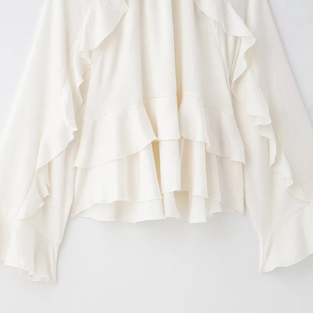 Pearl Bloom Ruffle Blouse