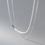 2023 S925 Silver Double Layer Box Chain Snake Clavicle Chain Necklace Female Fashion Hip-hop Retro Unique Design Fine Jewelry