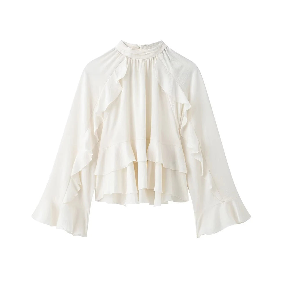 Pearl Bloom Ruffle Blouse