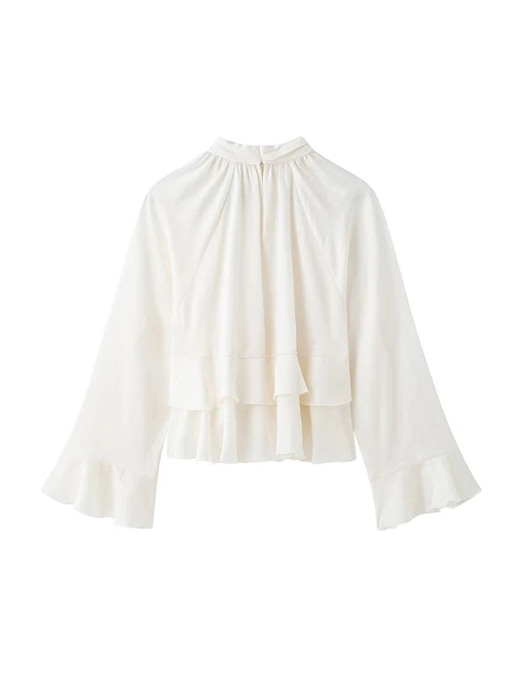 Pearl Bloom Ruffle Blouse