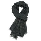Fashion Men Scarf Cotton Linen Yarn-dyed Striped Men's Scarves Tassel Long Shawl Autumn Winter Male Accessories  Wraps