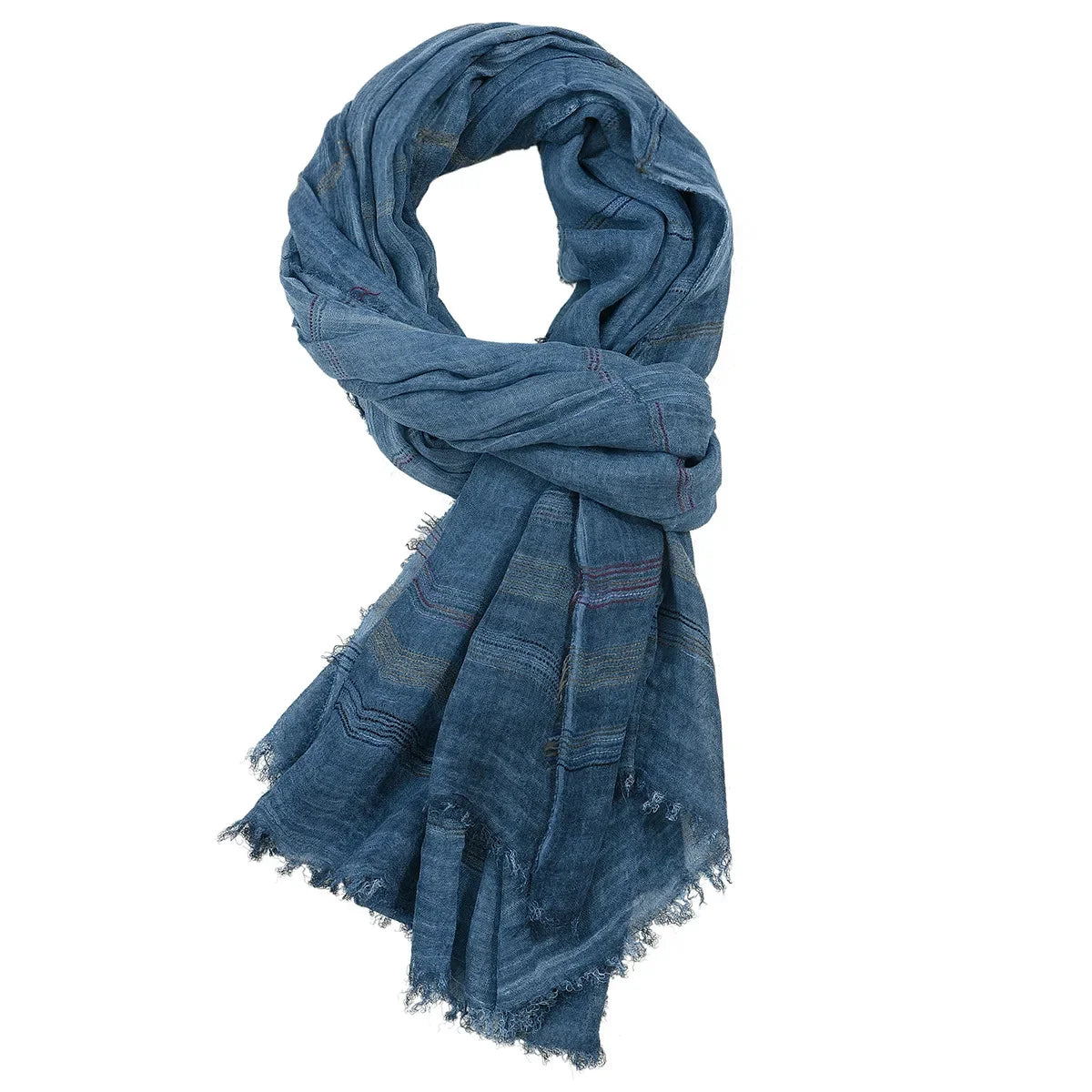 Fashion Men Scarf Cotton Linen Yarn-dyed Striped Men's Scarves Tassel Long Shawl Autumn Winter Male Accessories  Wraps