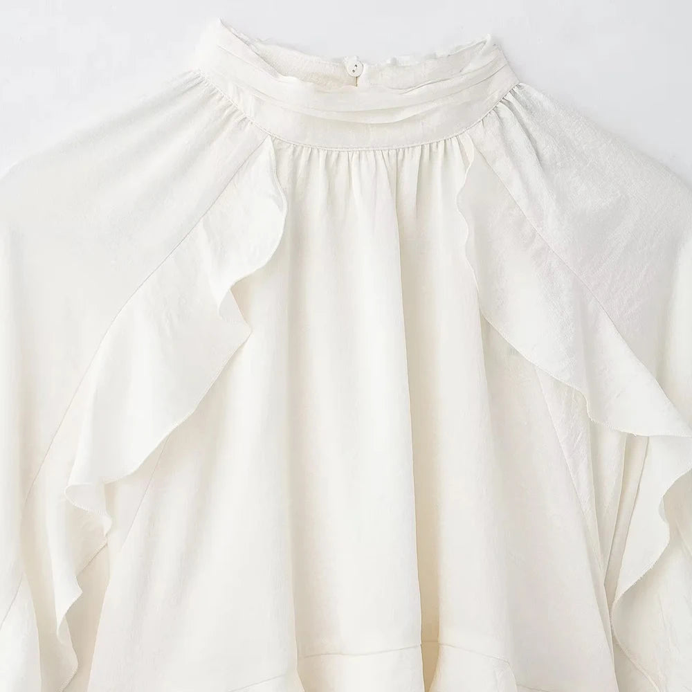 Pearl Bloom Ruffle Blouse
