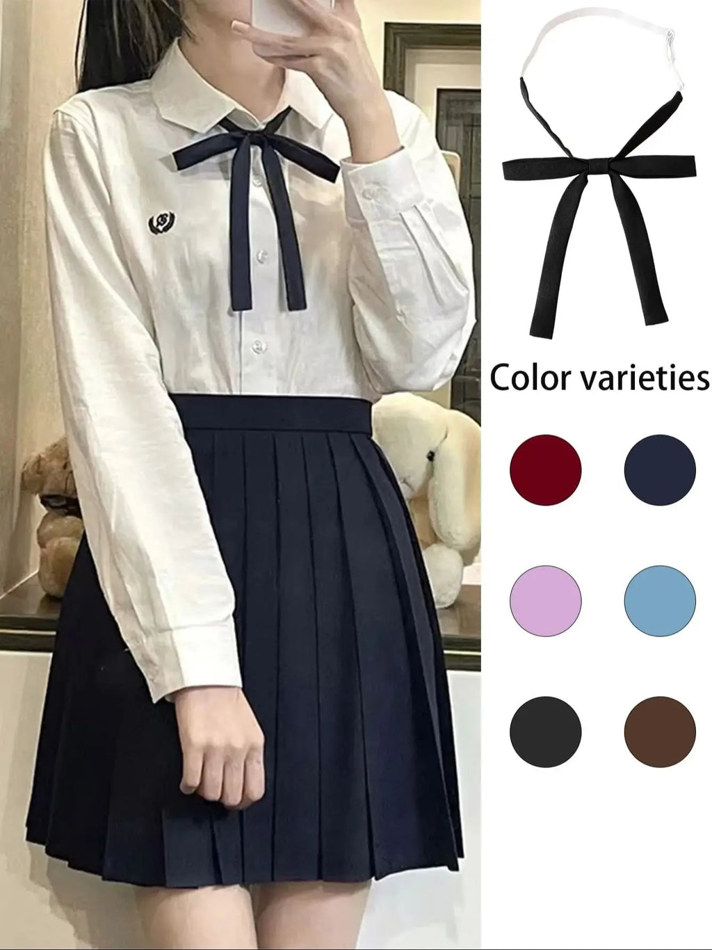 Women's Fashion Bow Tie Japanese Jk Style Girls School Uniform Bow Tie for Girls Korean Cosplay Neckties