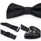 1PCS Bow Ties for Men Wedding Bowtie Black Neck Tie Adjustable Bowknot Classic Butterfly Cravat Adult Double Tie Business Gift