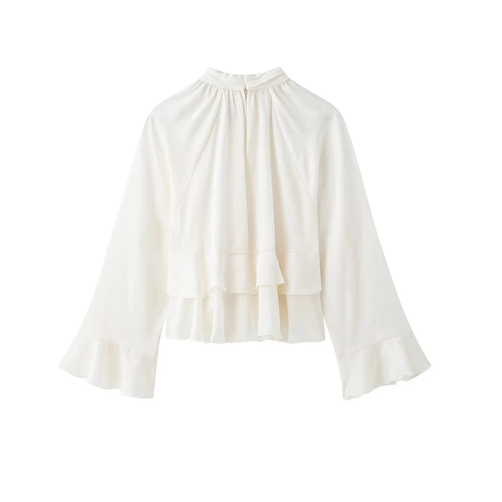 Pearl Bloom Ruffle Blouse