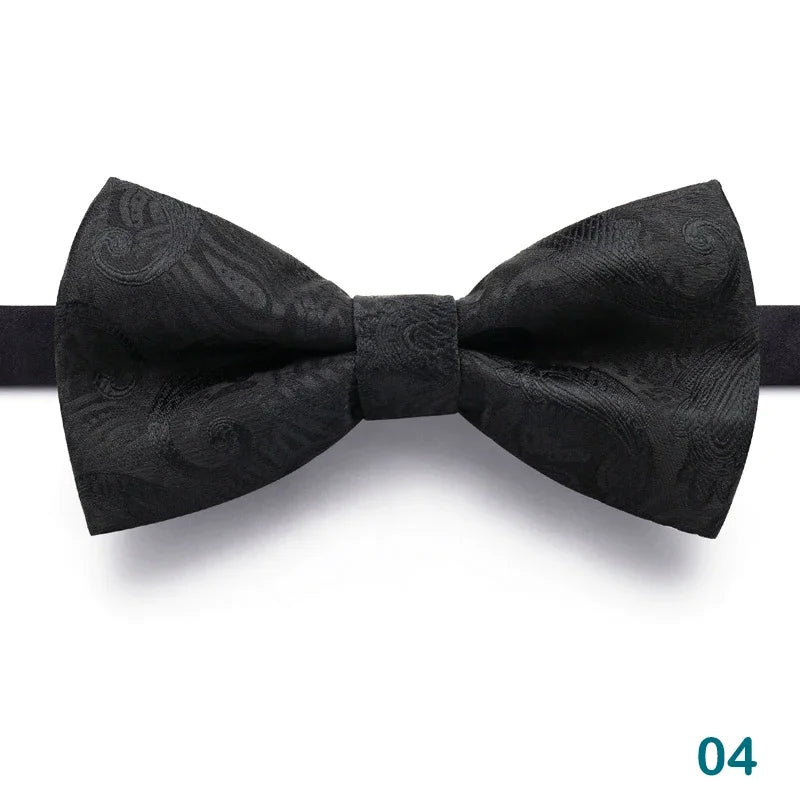 1PCS Bow Ties for Men Wedding Bowtie Black Neck Tie Adjustable Bowknot Classic Butterfly Cravat Adult Double Tie Business Gift