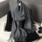 62Color Solid Women Winter Scarf Warm Thicken Cashmere Shawl Outdoor Fashion Luxury Tassels Pashmina Lady Wrap Windproof Scarves