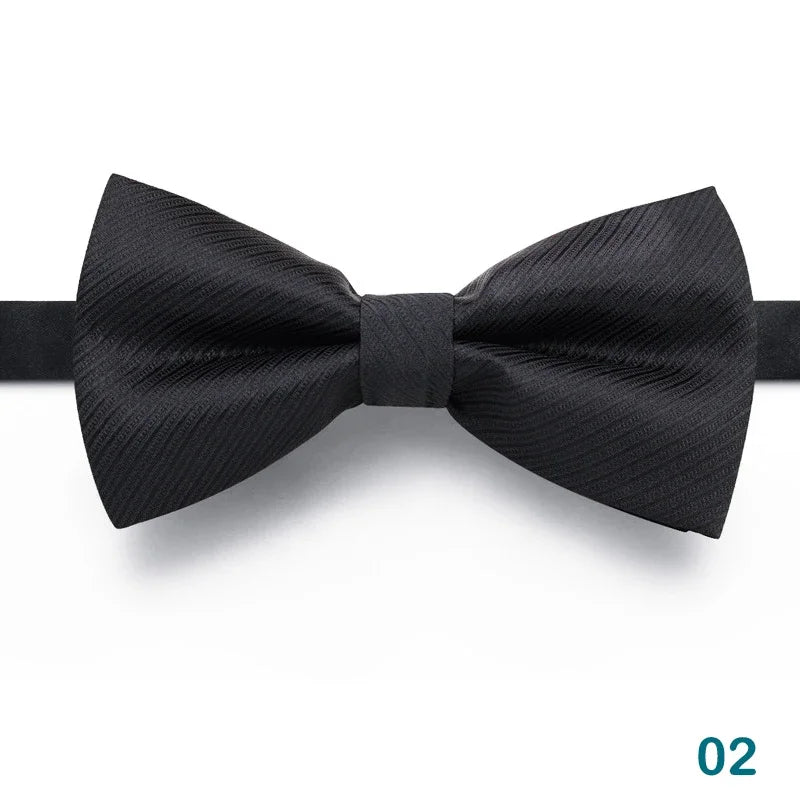 1PCS Bow Ties for Men Wedding Bowtie Black Neck Tie Adjustable Bowknot Classic Butterfly Cravat Adult Double Tie Business Gift