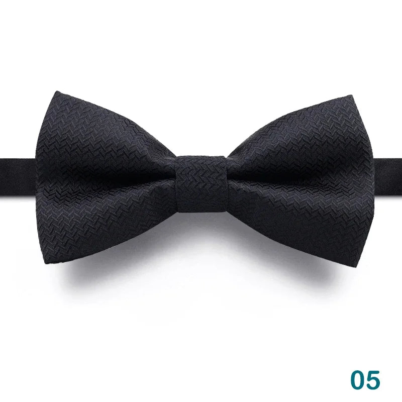 1PCS Bow Ties for Men Wedding Bowtie Black Neck Tie Adjustable Bowknot Classic Butterfly Cravat Adult Double Tie Business Gift
