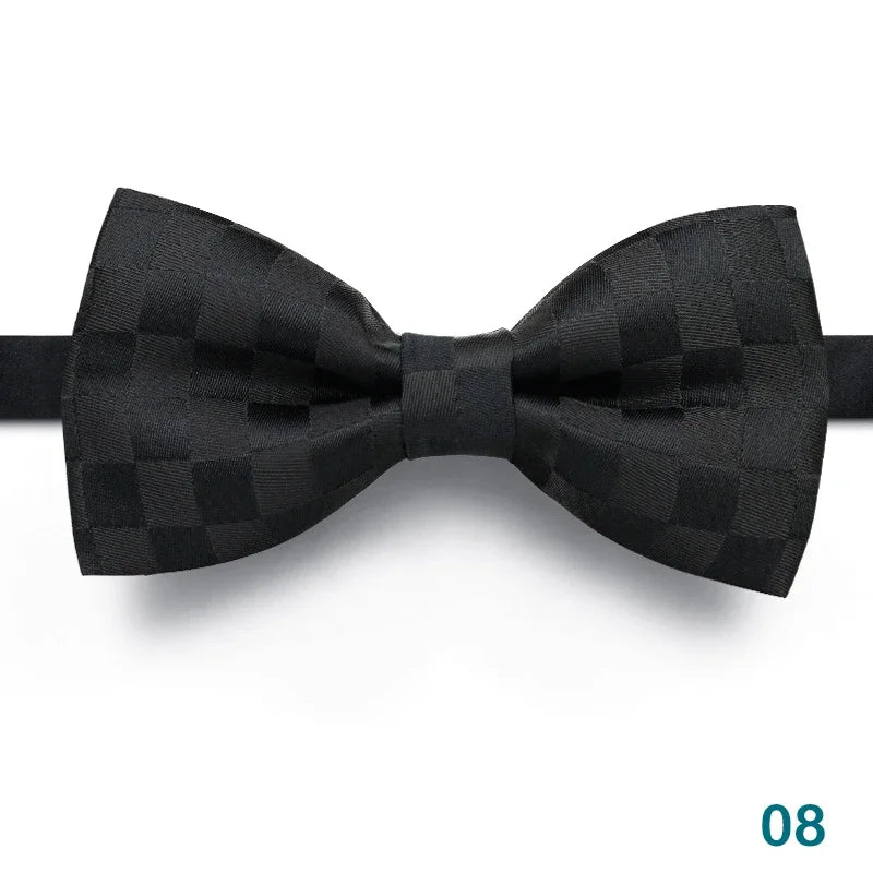 1PCS Bow Ties for Men Wedding Bowtie Black Neck Tie Adjustable Bowknot Classic Butterfly Cravat Adult Double Tie Business Gift