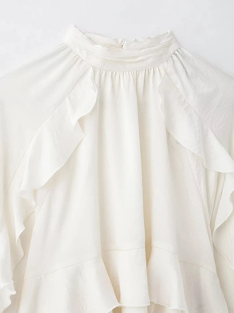 Pearl Bloom Ruffle Blouse