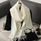 62Color Solid Women Winter Scarf Warm Thicken Cashmere Shawl Outdoor Fashion Luxury Tassels Pashmina Lady Wrap Windproof Scarves