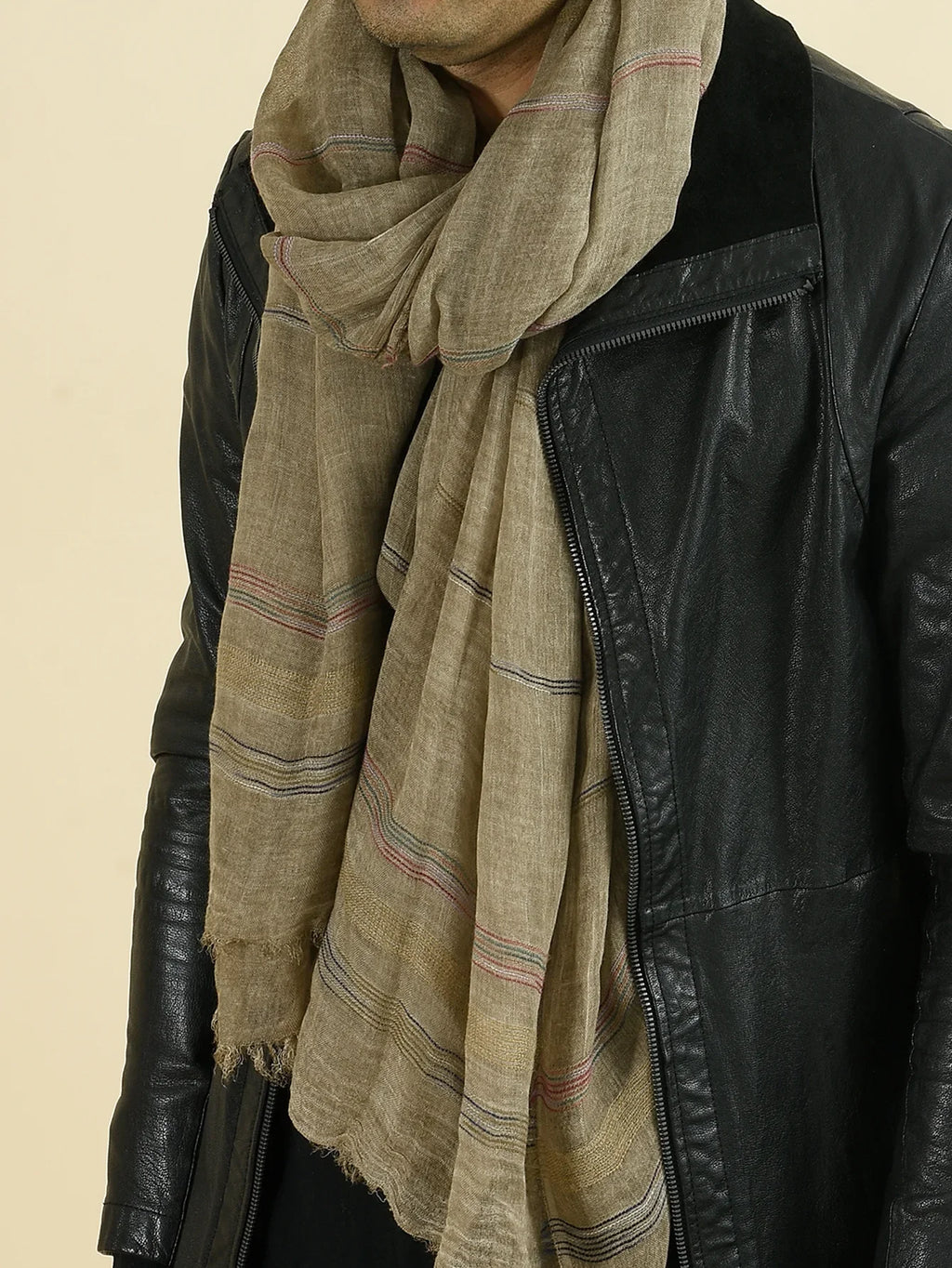 Fashion Men Scarf Cotton Linen Yarn-dyed Striped Men's Scarves Tassel Long Shawl Autumn Winter Male Accessories  Wraps
