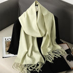 62Color Solid Women Winter Scarf Warm Thicken Cashmere Shawl Outdoor Fashion Luxury Tassels Pashmina Lady Wrap Windproof Scarves