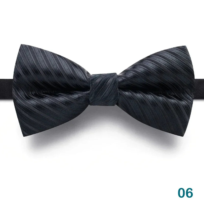 1PCS Bow Ties for Men Wedding Bowtie Black Neck Tie Adjustable Bowknot Classic Butterfly Cravat Adult Double Tie Business Gift