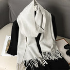 62Color Solid Women Winter Scarf Warm Thicken Cashmere Shawl Outdoor Fashion Luxury Tassels Pashmina Lady Wrap Windproof Scarves