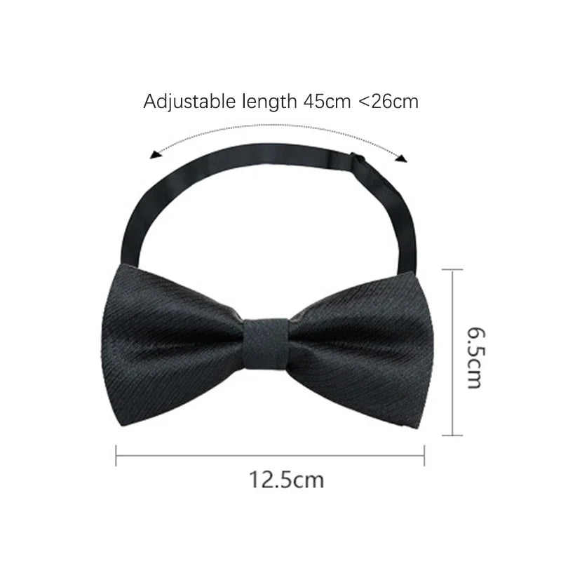 1PCS Bow Ties for Men Wedding Bowtie Black Neck Tie Adjustable Bowknot Classic Butterfly Cravat Adult Double Tie Business Gift