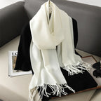 62Color Solid Women Winter Scarf Warm Thicken Cashmere Shawl Outdoor Fashion Luxury Tassels Pashmina Lady Wrap Windproof Scarves