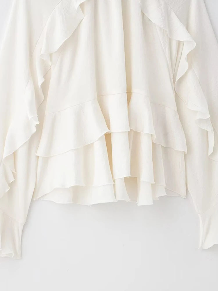 Pearl Bloom Ruffle Blouse