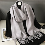 62Color Solid Women Winter Scarf Warm Thicken Cashmere Shawl Outdoor Fashion Luxury Tassels Pashmina Lady Wrap Windproof Scarves