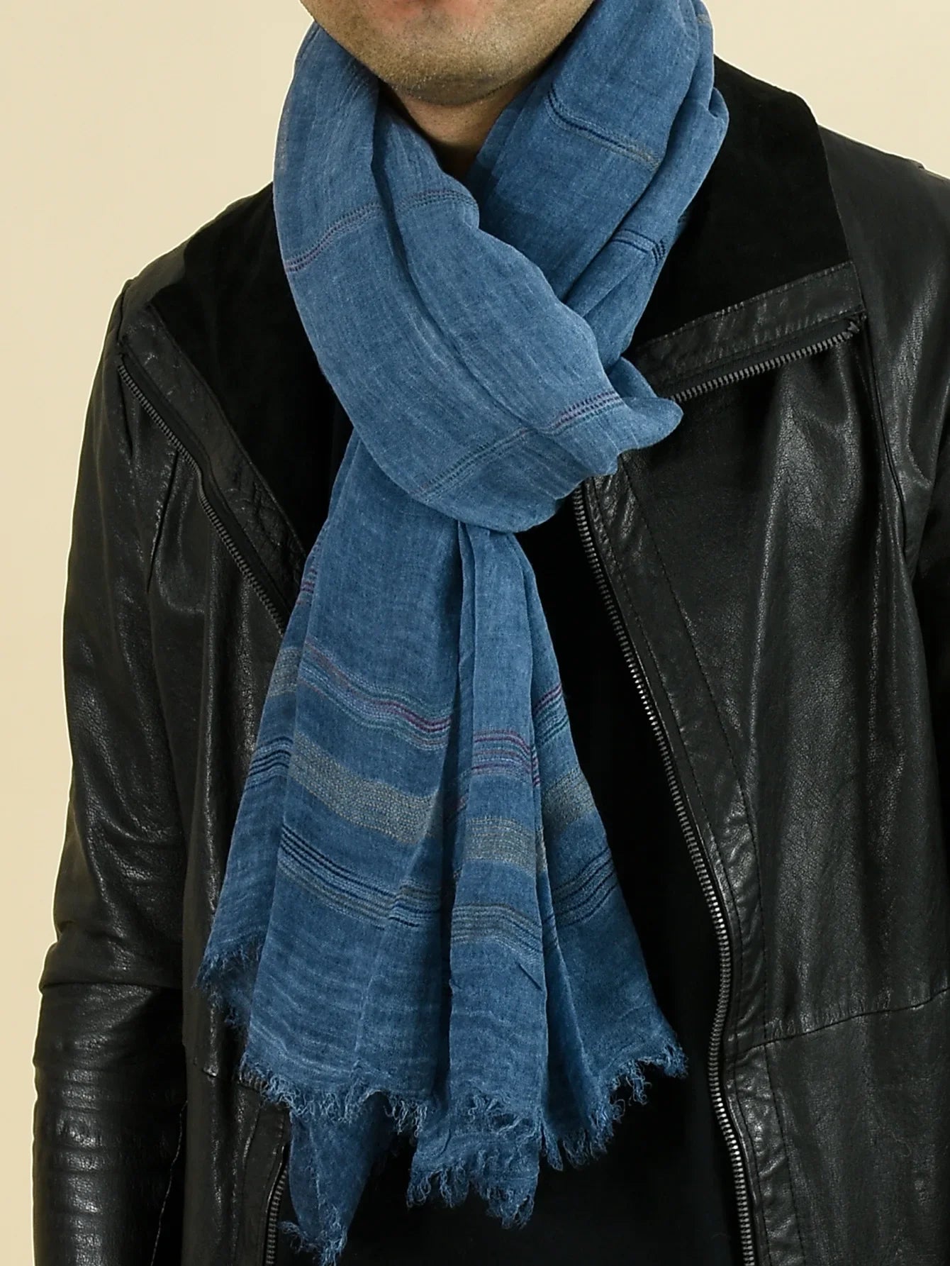 Fashion Men Scarf Cotton Linen Yarn-dyed Striped Men's Scarves Tassel Long Shawl Autumn Winter Male Accessories  Wraps