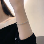 Luxury Roman Crystal Geometric Chain Bracelets for Women Trendy Goth Full Rhinestone Marquise Charm Bracelet Wed Jewelry Gift