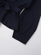 Spring Women Shoulder Pad Belt Knit Blazer Women Retro V-neck Long Sleeve Versatile Female Coat Women Clothes 9598/128