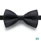 1PCS Bow Ties for Men Wedding Bowtie Black Neck Tie Adjustable Bowknot Classic Butterfly Cravat Adult Double Tie Business Gift