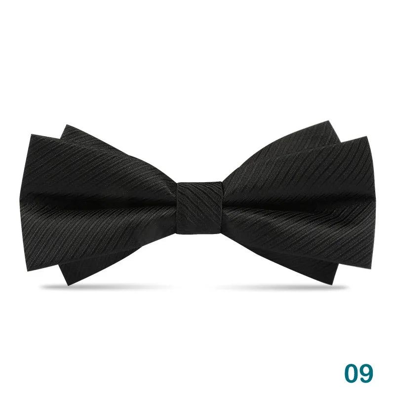 1PCS Bow Ties for Men Wedding Bowtie Black Neck Tie Adjustable Bowknot Classic Butterfly Cravat Adult Double Tie Business Gift