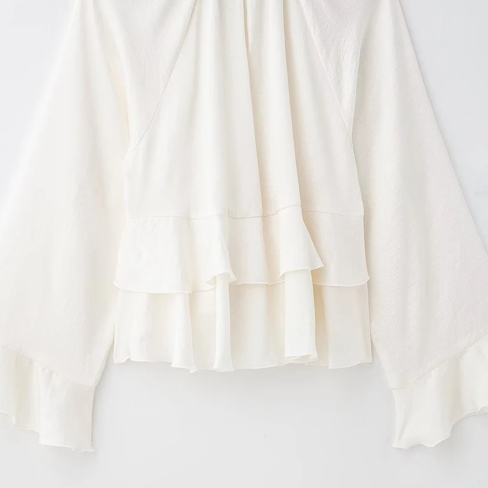 Pearl Bloom Ruffle Blouse