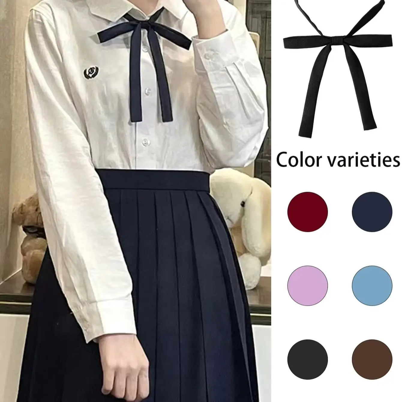 Women's Fashion Bow Tie Japanese Jk Style Girls School Uniform Bow Tie for Girls Korean Cosplay Neckties