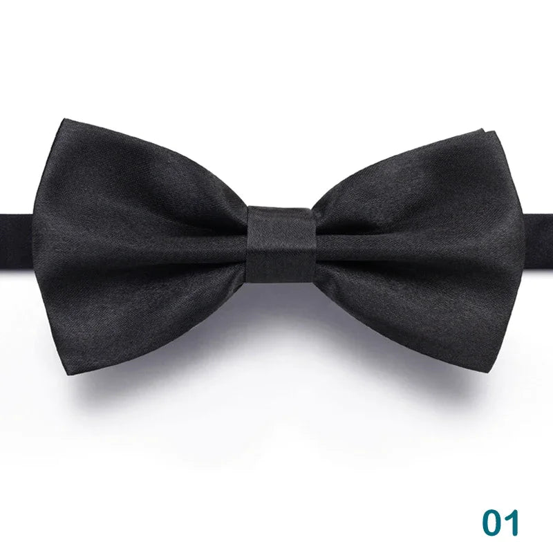1PCS Bow Ties for Men Wedding Bowtie Black Neck Tie Adjustable Bowknot Classic Butterfly Cravat Adult Double Tie Business Gift