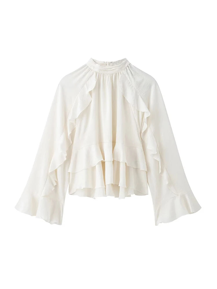 Pearl Bloom Ruffle Blouse