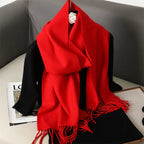 62Color Solid Women Winter Scarf Warm Thicken Cashmere Shawl Outdoor Fashion Luxury Tassels Pashmina Lady Wrap Windproof Scarves